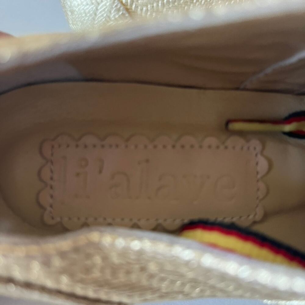 i’alave Metallic Gold Chevron Textured Lace Up Leather Oxford Shoes Size 37 - Picture 5 of 7